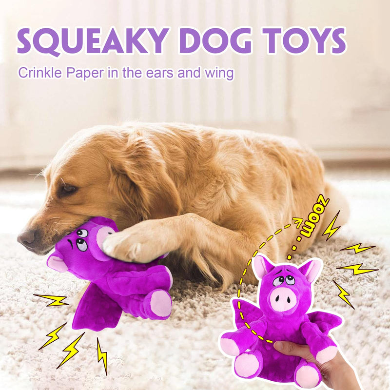 Squeaky Dog Toys for Large Dogs, Plush Dog Toys with Crinkle Paper, Interactive Dog Toys to Keep Them Busy, Tough Dog Chew Toys, Dog Toys for Large, Medium, Small Dogs - PawsPlanet Australia