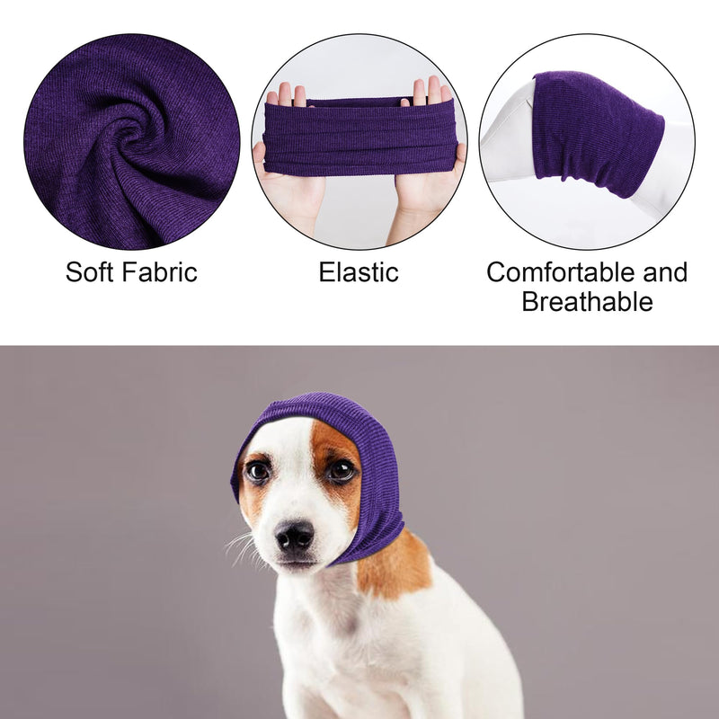 Quiet Ears for Dogs, Rbenxia 1 Piece Dog Ear Cover Hoodies Dog's Ear Muffs Headband Noise Ear Protection Warm Winter Ear Scarf for Dogs (Purple, Large) Purple - PawsPlanet Australia