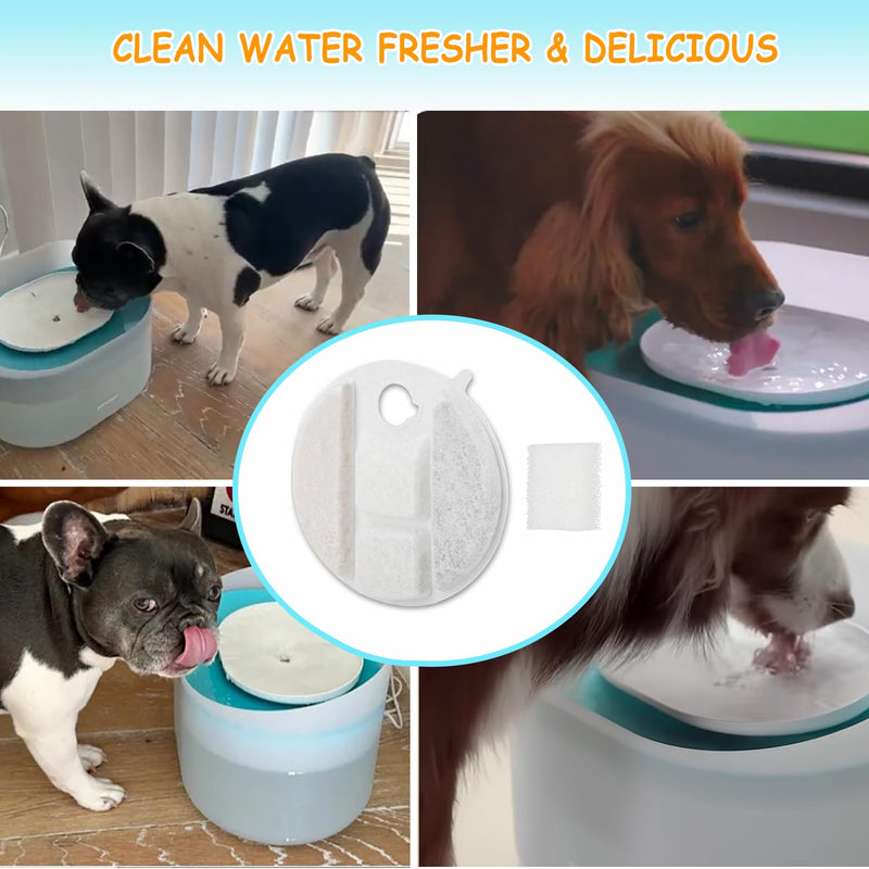20 Pack Dog Water Fountain Replacement Filters for Petlibro Capsule Dog Fountain PLWF008,Pet Water Fountain Filter with Replacement Pre-Filter Pump Sponges with 1 Hard Brush. 20