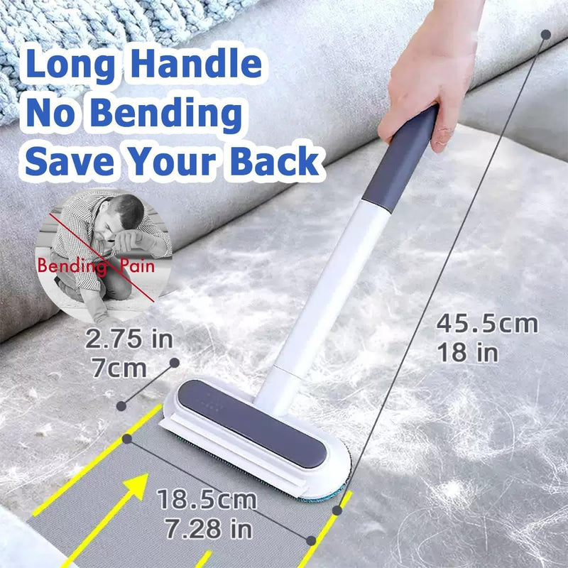 4 in 1 Pet Hair Remover, Reusable, Effective Cat and Dog Hair Removal Cleaning Tool with 17-Inch Extra Long Handle Multifunctional Fur Lint Brush for Couch, Furniture, Carpet, Clothes, Bedding - PawsPlanet Australia