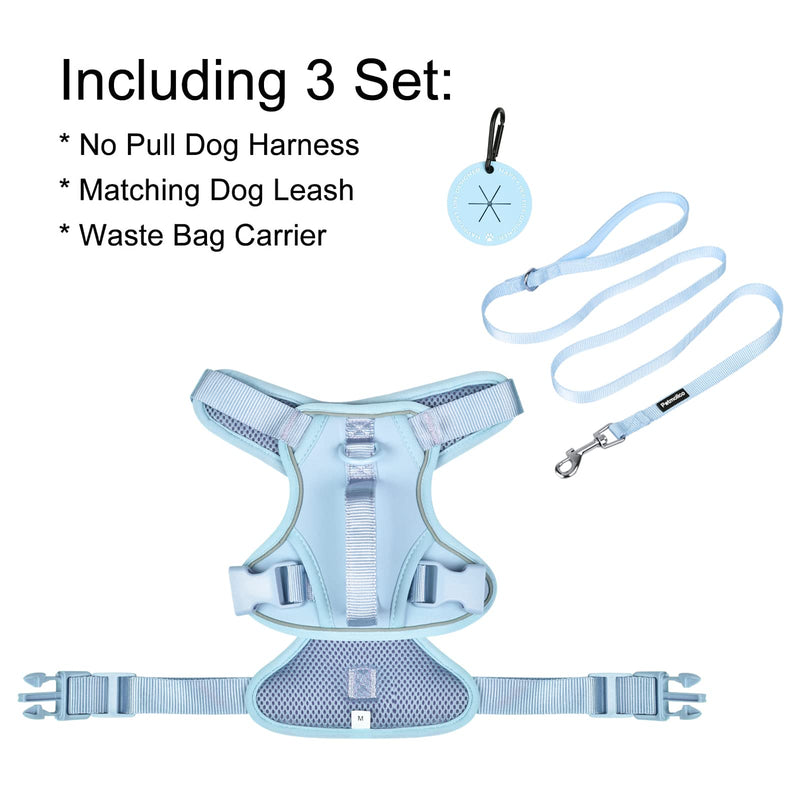 Petmolico Dog Harness for Small Dogs, Cute Harness Vest with Two Leash Clips and Soft Handle, Reflective Easy Walk Puppy Vest - Light Blue, Small - PawsPlanet Australia