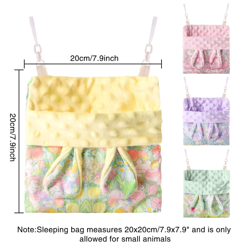 Sugar Gliders Sleeping Pouch Hamsters Velvet Hanging Hammocks Bed Carrier with Strap Squirrels Marmosets Guinea Pig Warm Swing Carry Pouch Cage Accessories for Small Animal (Yellow) Yellow