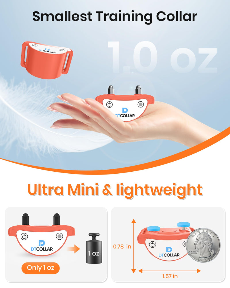 Lightweight Cat Shock Collar with Remote, Mini 3300Ft Cat Training Collar with Shock/Vibration/Beep Vibration&Beep 4 Modes, Ultra-Small Waterproof Shock Collar for Cats with 200-Level for Misbehavior Orange - PawsPlanet Australia