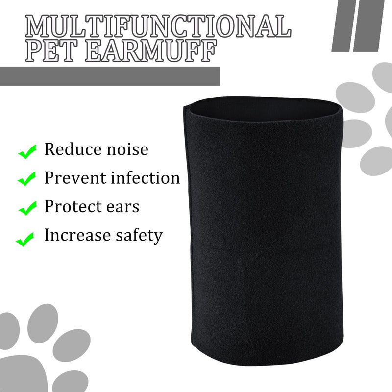 Dog Quiet Ear Covers for Ear Protection, Calming Ear Muffs for Dogs/Cats - Hood for Anxiety Relief/Calming/Warm (Black Ears Covers M)