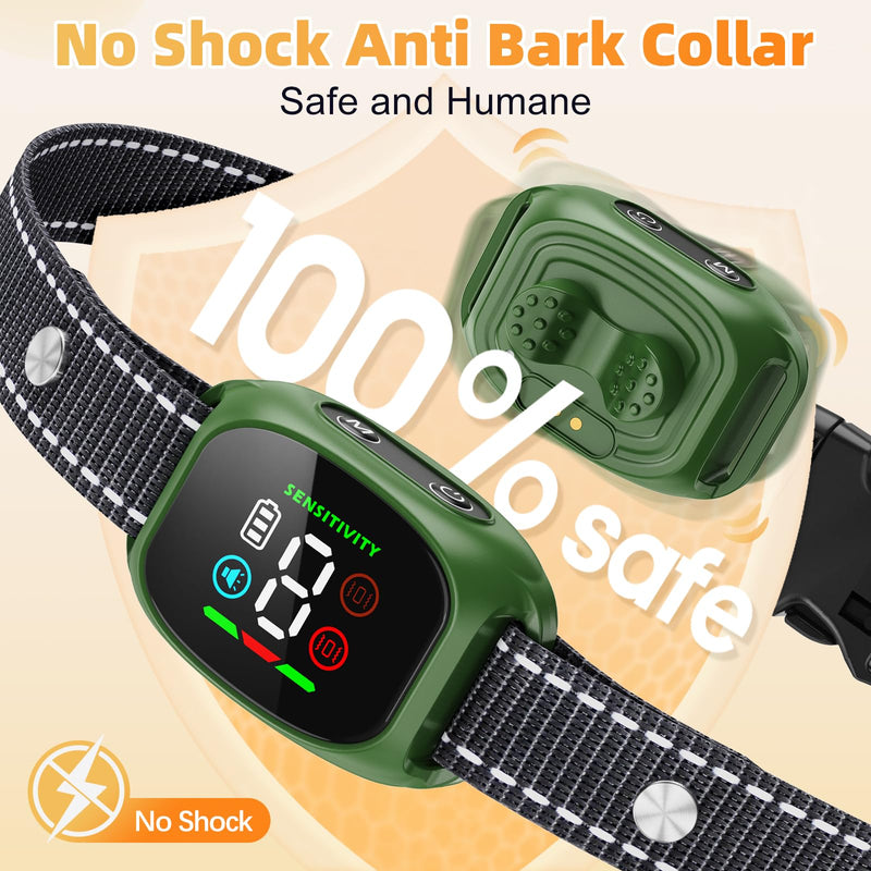 Dog Bark Collar, Bark Collars for Small Medium Dogs, Thunbest No Shock Anti Barking Collar – 4 Modes & 8 Sensitivity Levels – IP67 Waterproof, Rechargeable, Magnetic Charging Black Q12 Black