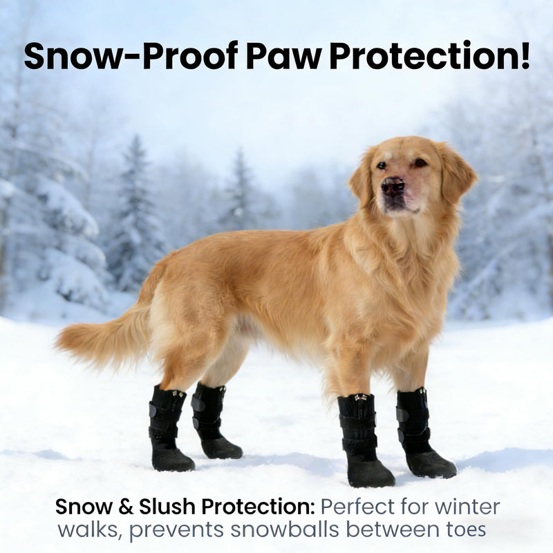Anti Slip Dog Socks Boots with Zipper,Waterproof Dog Shoes to Prevent Licking Paws,Winter Snow Rain Days/Hot Pavement Protection for Small Medium Large Senior Dogs Black XL - PawsPlanet Australia