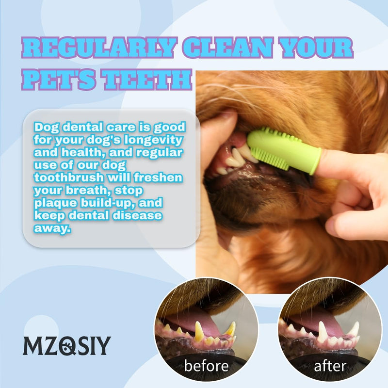 Dog Finger Toothbrush Silicone Pet Finger Toothbrush for Dogs Cats，Dogs Teeth Plaque Dog Dental Care with Storage Case,Easy Teeth Cleaning (6 Color) 6 Color