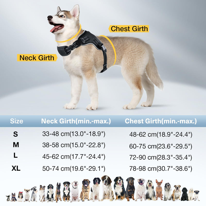 Light Up Dog Harness No Pull Dog Harness Rechargeable Lighted Pet Vest Harness for Night Walking, Reflective Dog Vest Glow Dog Collar, Adjustable Soft Padded Leash, 7 Colors Changing, 3 LED Modes (S) S - PawsPlanet Australia