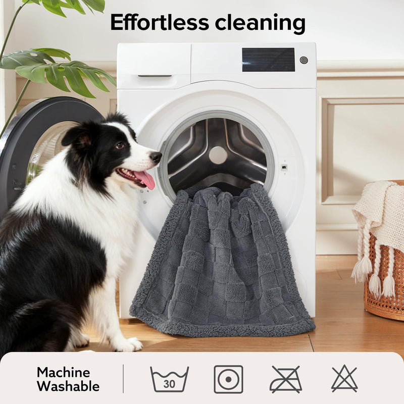 GASUR Waterproof Dog Blankets for Large Medium Dogs, Dog Blanket for Couch Bed, Fleece Pet Blanket for Furniture Sofa Protector, Soft Pet Throw Blankets for Crate Car Outdoor, Washable, 40"x50",Grey Grey L(40"x50") - PawsPlanet Australia