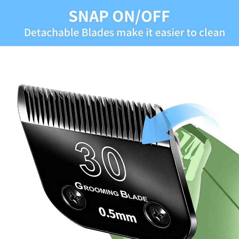 3 Pcs Size 30# Detachable Dog Grooming Blades, Compatible with Andis, Oster A5, Wahl KM10 Series Clippers, Cut Length 0.5mm, Black (30# 0.5mm, 3Pcs) 30# 0.5mm, 3 Pcs