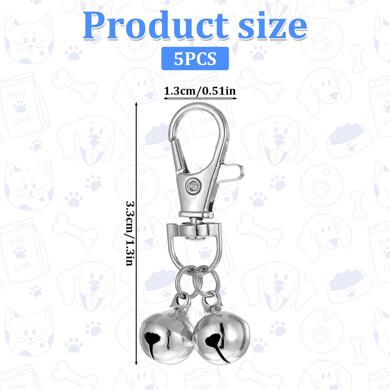 5 PCS Bell for Dog Collar, Silver Bells for Dog Collars, Small Dogs Collar Bell with Lobster Clasps for Dogs and Cats - PawsPlanet Australia