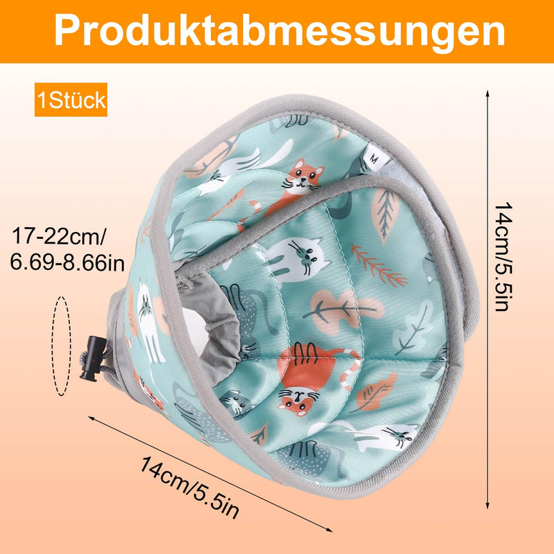 Lick Protection Collar for Cats, Soft Cat Collar, Comfortable Breathable Fit, Adjustable Protection Collar, Size M, Mint Green for Cats and Small Dogs, 3-5 kg
