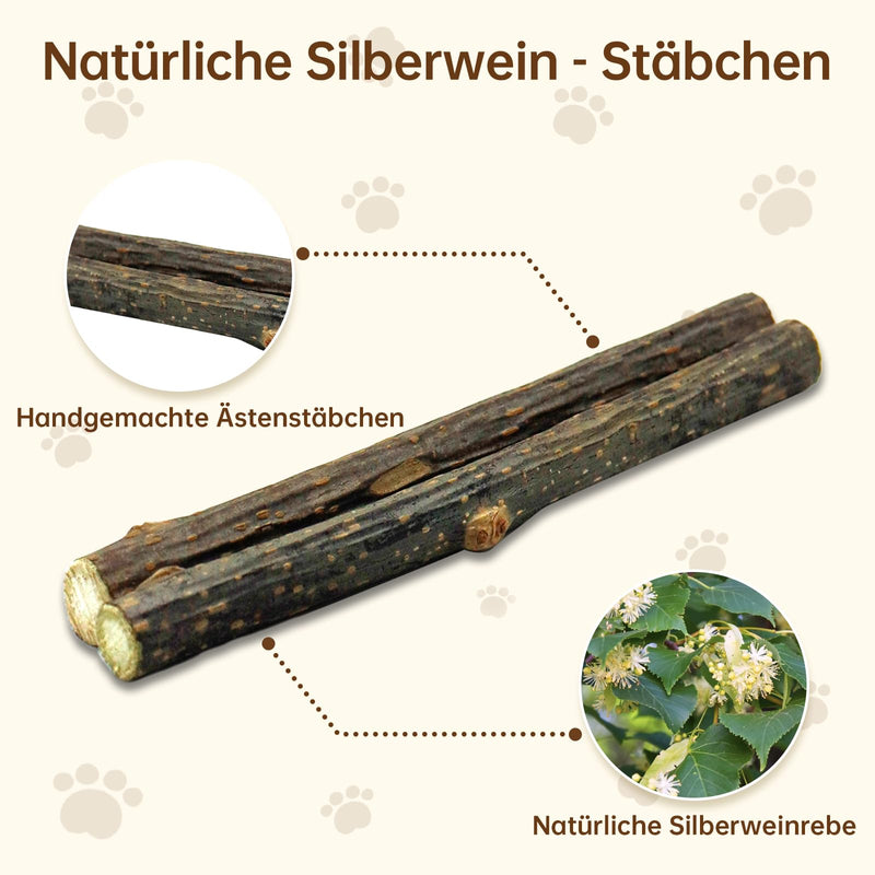 Durable and Interactive Catnip Toy Silver Wine Sticks Teething Toy: Chew Toy, Dental Care Wand and Chewable Cat Doll to Entertain Your Pet (Green)