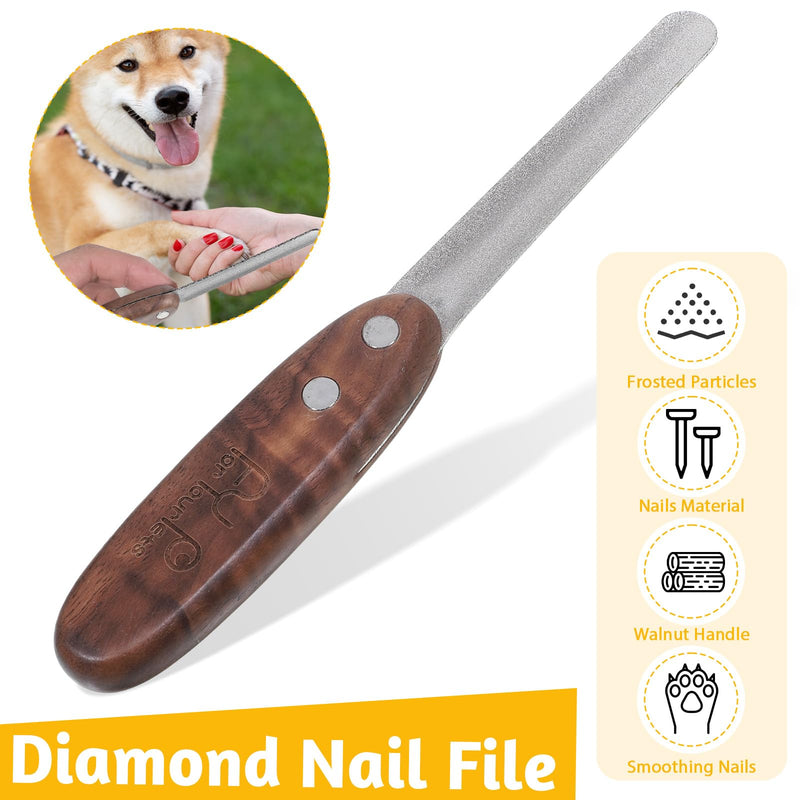 Dog Nail File Diamond Finish Nail File for Dogs Cats Professional Pet Nails Filer with Wood Handle Shape and Smooth All Toenail Types Nails Grooming Tool Polish Off Rough Edges Safe Effective - PawsPlanet Australia