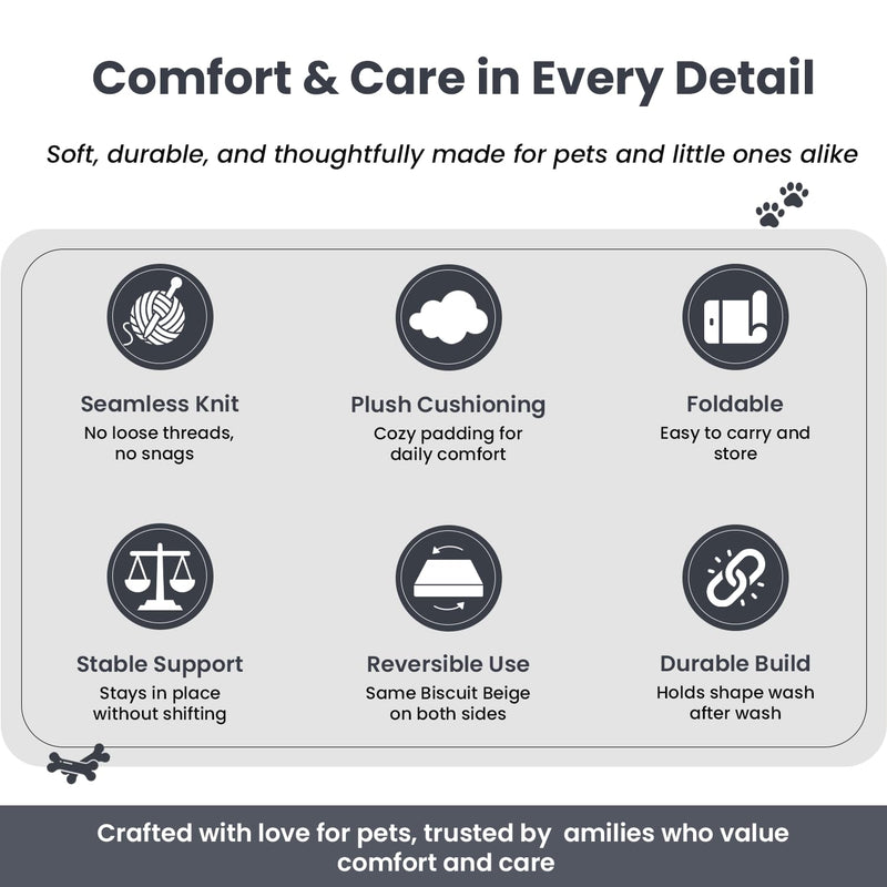 PetMat in Charcoal Harbor Mist | Organic Cotton Crate Pad for Small Dogs & Cats | Reversible & Seamless | Soft 3D Knit | Washable Pet Mat | Stylish 16x24 Pad for Crates & Nurseries 16X24 In - PawsPlanet Australia