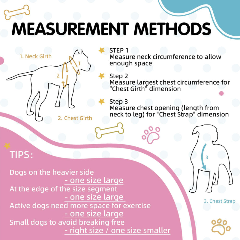 Tri-Color Dog Harness - Adjustable Step-in Design, Heavy Duty, Easy Walking Harness for Small Dogs - Blue Pink S: 4/5"W x Chest 16" - 20" Blue Pink Orange - PawsPlanet Australia