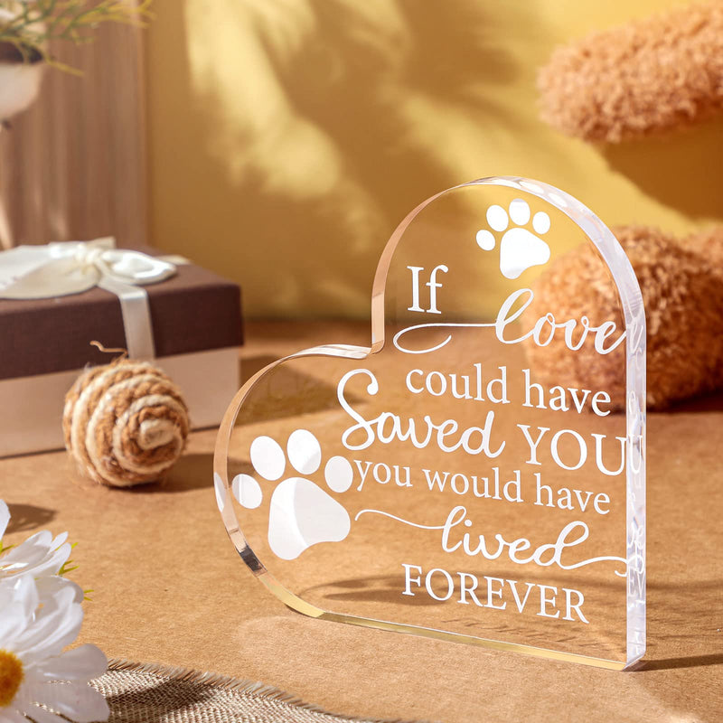 Pet Memorial Gift Pet Keepsake Gift Sympathy Gift for Loss Remembrance Gifts Cat Memorial Gifts Bereavement Crystal Acrylic Heart Decor Crystal Acrylic Heart Condolence Gifts for Loss of Loved One - PawsPlanet Australia