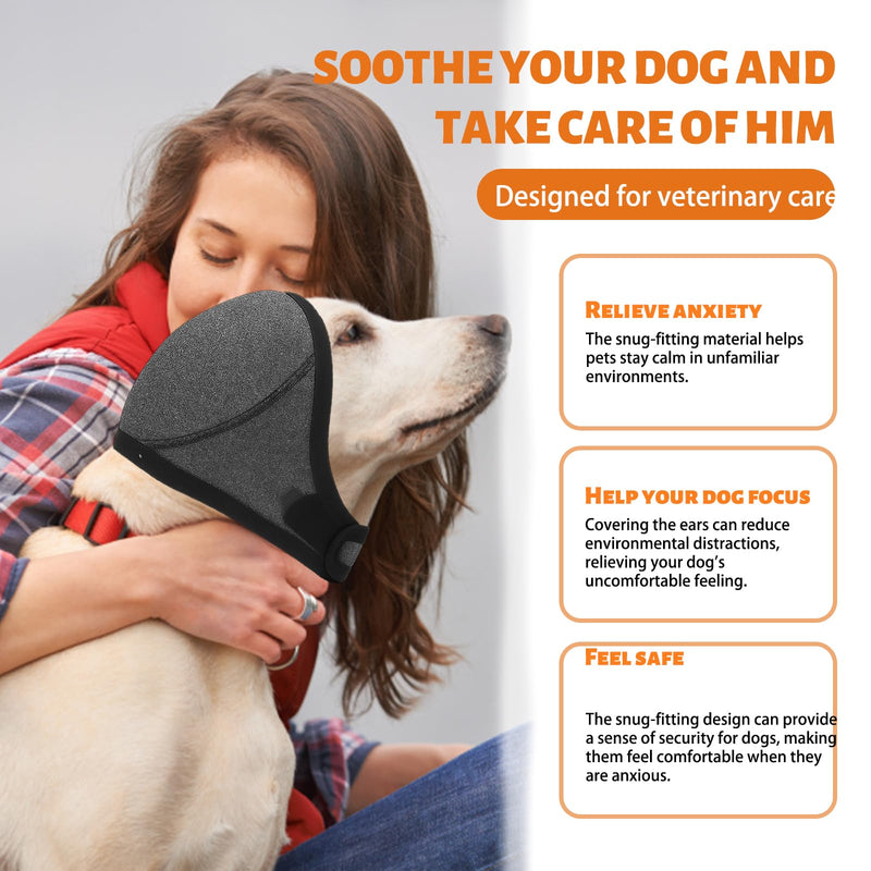 Dog Ear Protectors, Dog Ear Defenders for Noise Protection, Comfortable Muffs for Sensitive Dogs During Thunderstorms, Grooming and Travel, Size S, Dark Gray