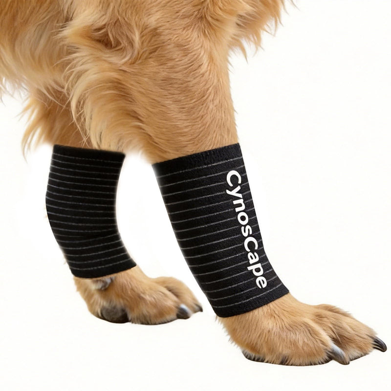 Dog Leg Brace, Black Compression Support Wraps for Front or Rear Legs with Streching Adjustable Strap,Dog Wrist Brace- Leg Sleeve to Stop Licking - Aid in Wound Care and Recovery (Balck, Large)