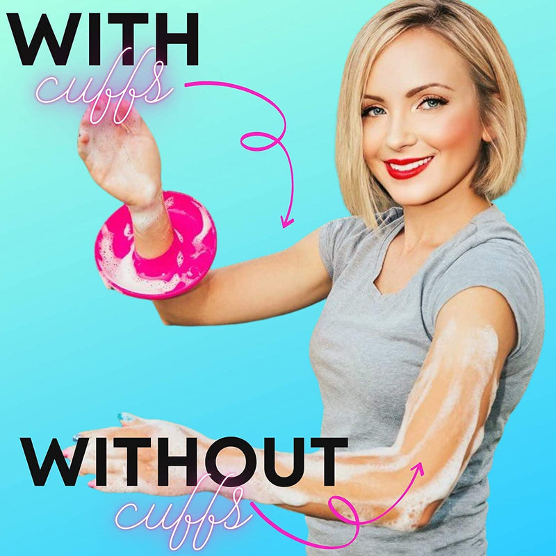 BaR-K Patented Drip Catcher Cuffs - Stops Soap & Water from Running Down Arms While Washing Face, Stay Dry and Clean - Face Wash Wristbands for Spa, Pink Set of 2 2 Cuffs - PawsPlanet Australia