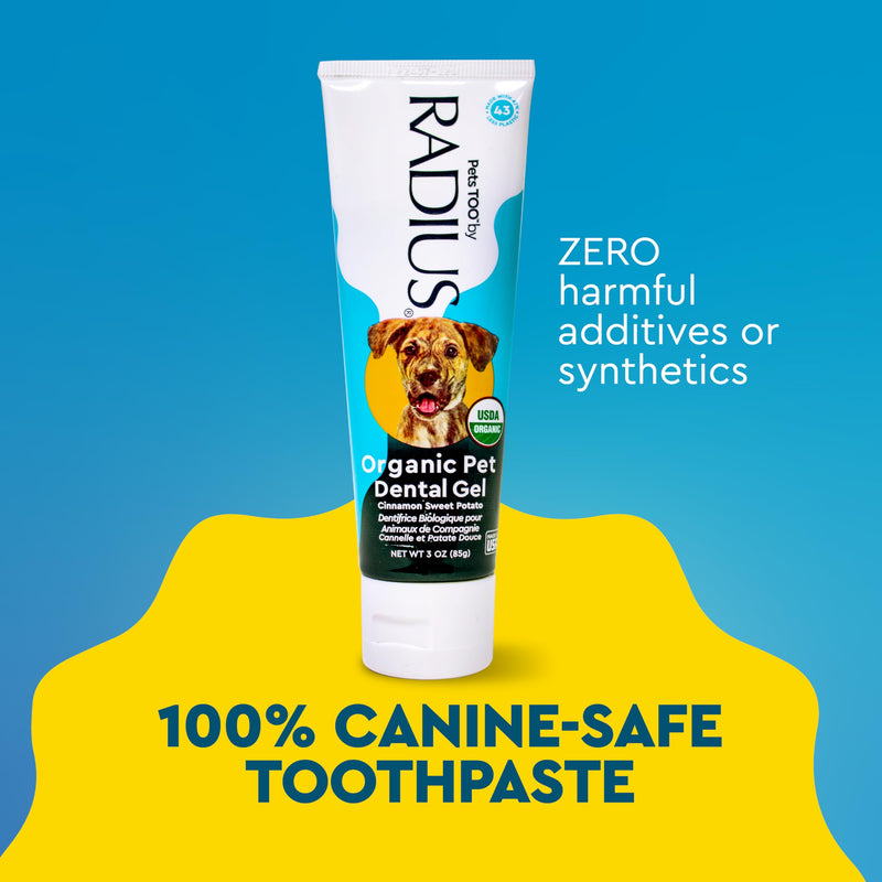RADIUS Canine Pet Toothpaste, Cinnamon Sweet Potato, 3 oz, Non-Toxic Toothpaste for Dogs, Designed to Clean Teeth, Help Prevent Tartar, & Remove Plaque, Xylitol Free, Pack of 2 3 Ounce (Pack of 2)