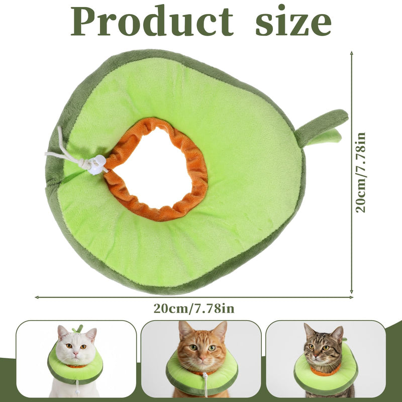 Adjustable Cat Cone Soft Cat Recovery Collar Cute Kitten Fruits Shaped Cats Neck Collar Comfortable Pet Neck Strap Lightweight Elizabethan Cone for Cats Kitten and Puppies