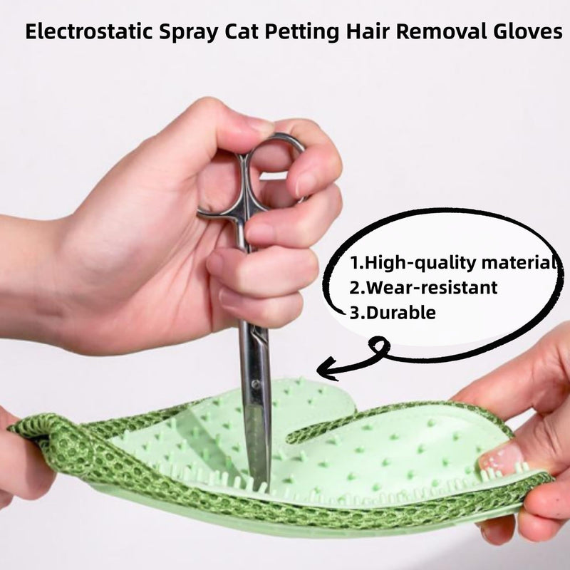Pet Hair Remover Glove, All-in-One Grooming Mist Glove for Pets, Upgrade Efficient Pet Hair Remover Electrostatic Gloves Grooming Spray Comb, Gentle Deshedding Efficient for Dogs & Cats (Green) - PawsPlanet Australia
