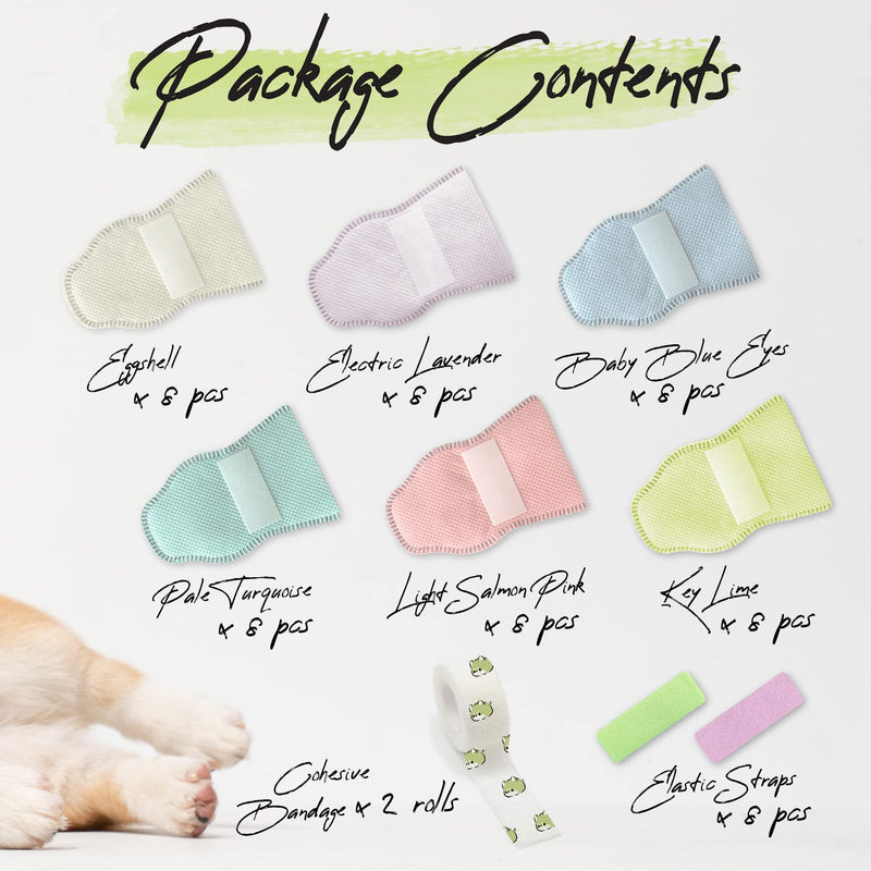 WICKEDPUP Pet Booties for Dogs & Cats, 48ct | Disposable Socks to Stop Licking | Puppy Shoes for Paw Protection Against Heat, Hot Pavement, Snow | Wound Recovery Boots Foot Covers for Injured Paw (S) S (for Small Dogs Under 9lbs) - PawsPlanet Australia