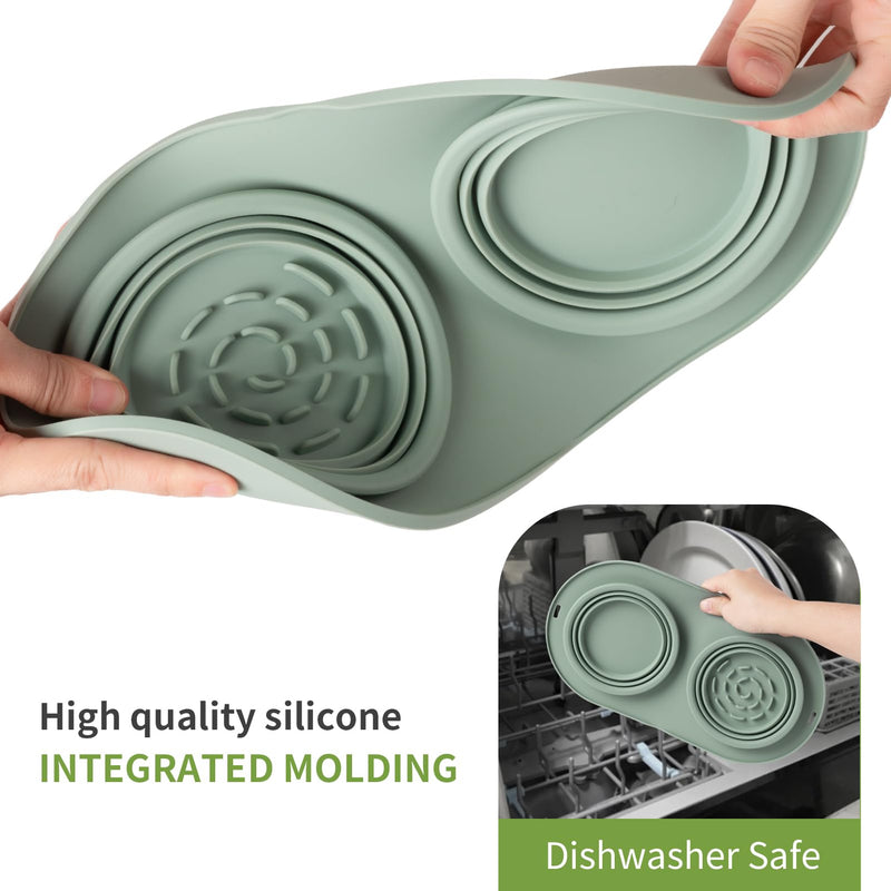 Collapsible Dog Bowls Travel Water Bowl, Silicone Dog Bowls Small Size, Puppy Bowls for Dogs Cats Pet Foldable Feeding Watering Dish Traveling Camping Walking(Green) green - PawsPlanet Australia
