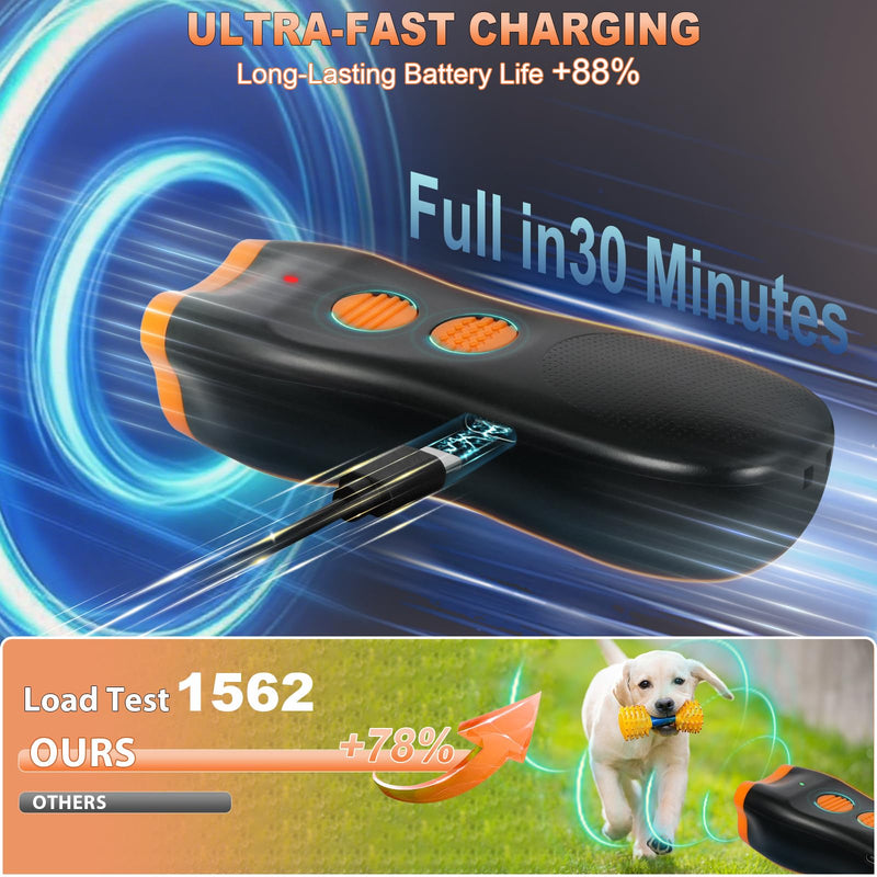 2025 Upgraded Dog Bark Deterrent Devices【Efficiency Increased 200%】【 1S Quick Response 】 100% Pet Safe, 3-in-1 Ultrasonic Dog Bark Deterrent Suitable for Indoor and Outdoor Use Orange - PawsPlanet Australia