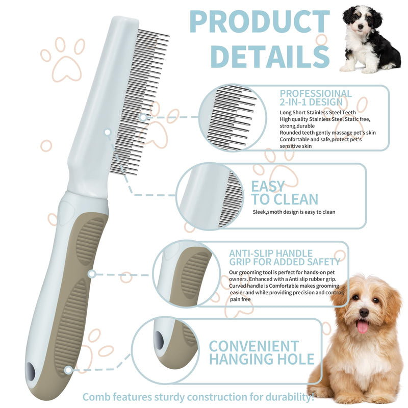 ROPO 2pcs dog brush & 2in1 pet grooming comb for dogs and cats - PawsPlanet Australia