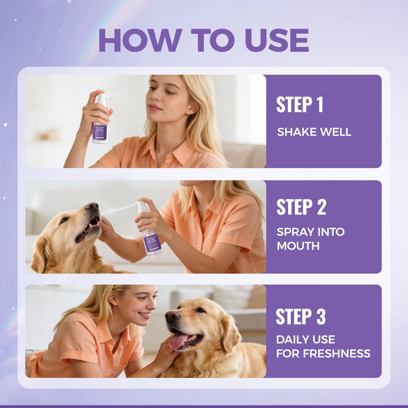 Furaqua Pet Dental Spray, Cleaning Spray for Dogs Teeth, Pet Breath Freshener – Dog Oral Care & Cat Teeth Cleaning - Targets Bad Breath, Plaque & Tartar - No Brushing(1) 1 - PawsPlanet Australia