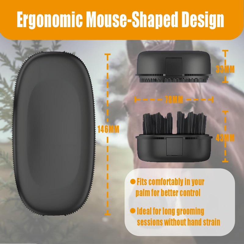 2-in-1 Horse Grooming Brush – Double-Sided Deshedding & Curry Comb Tool for Horses, Dogs & Cats, Soft & Hard Bristles, Pet Grooming & Bathing Supplies - PawsPlanet Australia