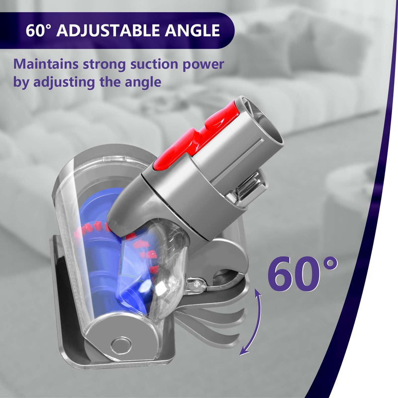 Mini Motorized Brush Head Compatible with Dyson V7 V8 V10 V11 V15 Vacuum Cleaners - Pet Hair Removal Vacuum Attachment - Hair Screw Tool for Carpeted Stairs, Couch/Sofa Cushions, Car Carpet - PawsPlanet Australia