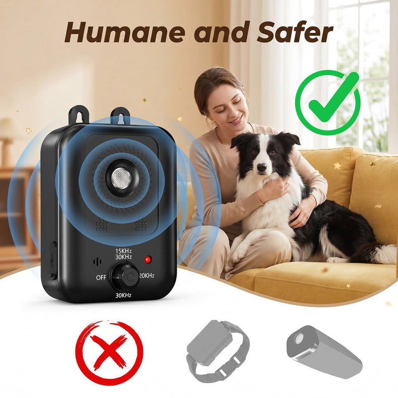 Anti Barking Device for Dogs Long Range 33ft, Ultrasonic Dog Bark Deterrent Devices with 3 Modes - Dog Barking Stopper, Bark Box, Barking Control Devices for Dog Training in Outdoor Indoor