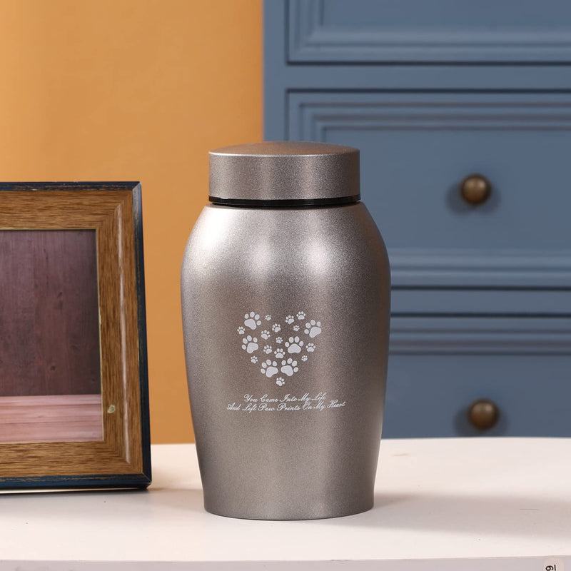 Youdear Memorials Stainless Steel Pet Urns,Premium Urns for Dog and Cat Ashes,Suitable Size Urns for Pet Ashes (Medium, Grey) Medium Gray - PawsPlanet Australia