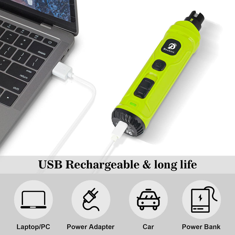 Bousnic Dog Nail Grinder with 2 LED Light - Super Quiet Pet Nail Grinder Powerful 2-Speed Electric Dog Nail Trimmer File Toenail Grinder for Puppy Small Medium Large Breed Dogs & Cats (Green) Green - PawsPlanet Australia