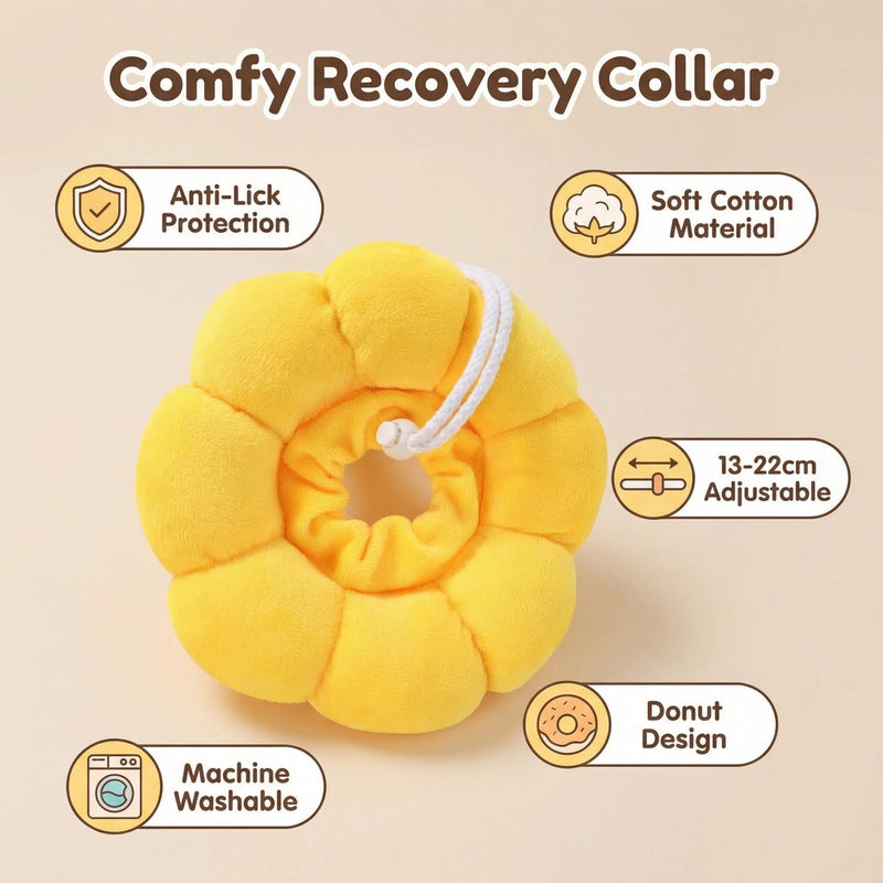 Cute Sunflower Cat Cone Collar, Soft & Comfortable Adjustable Cat Collar for Recovery, Protective Pet Cones to Stop Licking Wounds, for Cats, Small Dogs, Rabbits and Other Pets