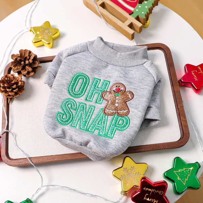 Christmas Pet Sweatshirt Coat with Gingerbread Design - Perfect Pet Christmas Outfit for Dogs and Cats (Medium, Gingerbread Coat) Medium - PawsPlanet Australia