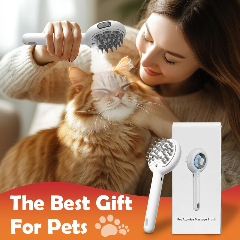 Cat Brushes for Indoor Cat, 6 in 1 Pet Steam Brush for Dog Cats Grooming Kit Supplies Hair Grooming for Long Short Hair Cats Dogs Massage & 2 Water Spray Modes Shedding Brush - PawsPlanet Australia