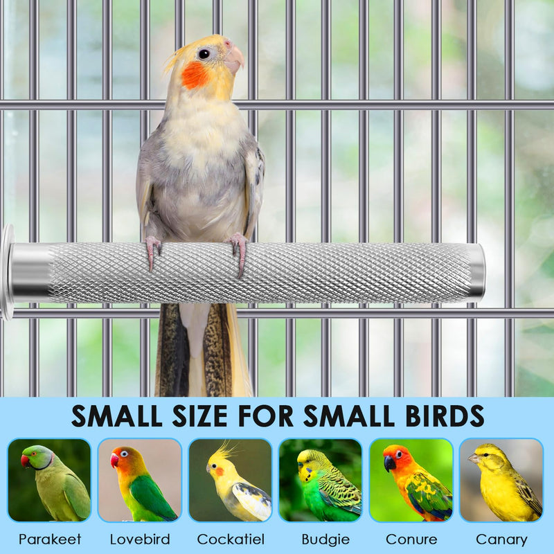 KATUMO Parrot Perch - Stainless Steel African Grey Perch Bird Cage Accessories for Small to Large Parrots (11.8 x 1.2 inch) L: 11.8 x 1.2 inch - PawsPlanet Australia