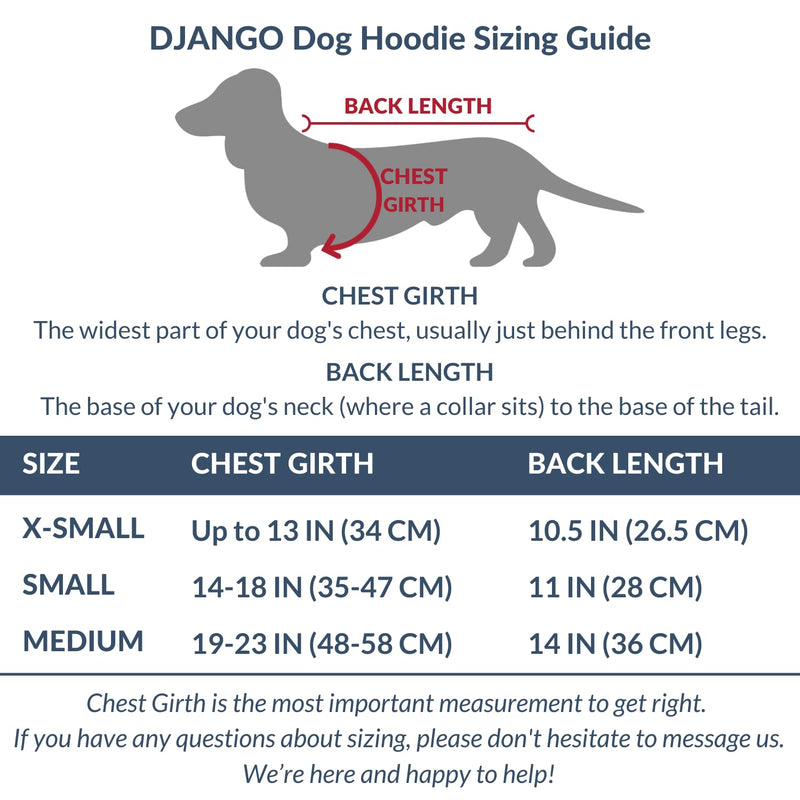 DJANGO Dog Hoodie and Super Soft and Stretchy Sweater – Fully Lined with Elastic Waistband, Leash Portal, and Back Pocket (Dark Fuchsia Purple, Small) Dark Fuchsia Purple