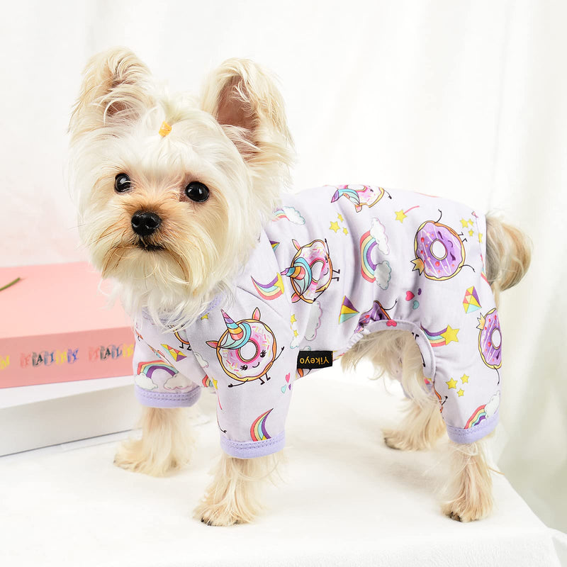 Dog Pajamas for Small Dogs Girl Boy Puppy Pjs Summer Pet Onesies for Chihuahua Yorkie Teacup Cute Soft Material Stretch Able Cat Clothes Outfit Apparel Doggy Jumpsuit (Small, Doughnuts)