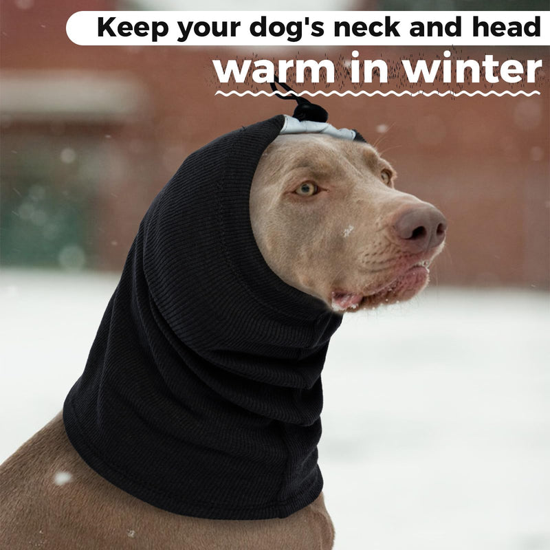 Dog Snood Ear Protector, Noise Cancelling Snood for Dogs Ear Protection with Adjustable Drawstring(Black, M)