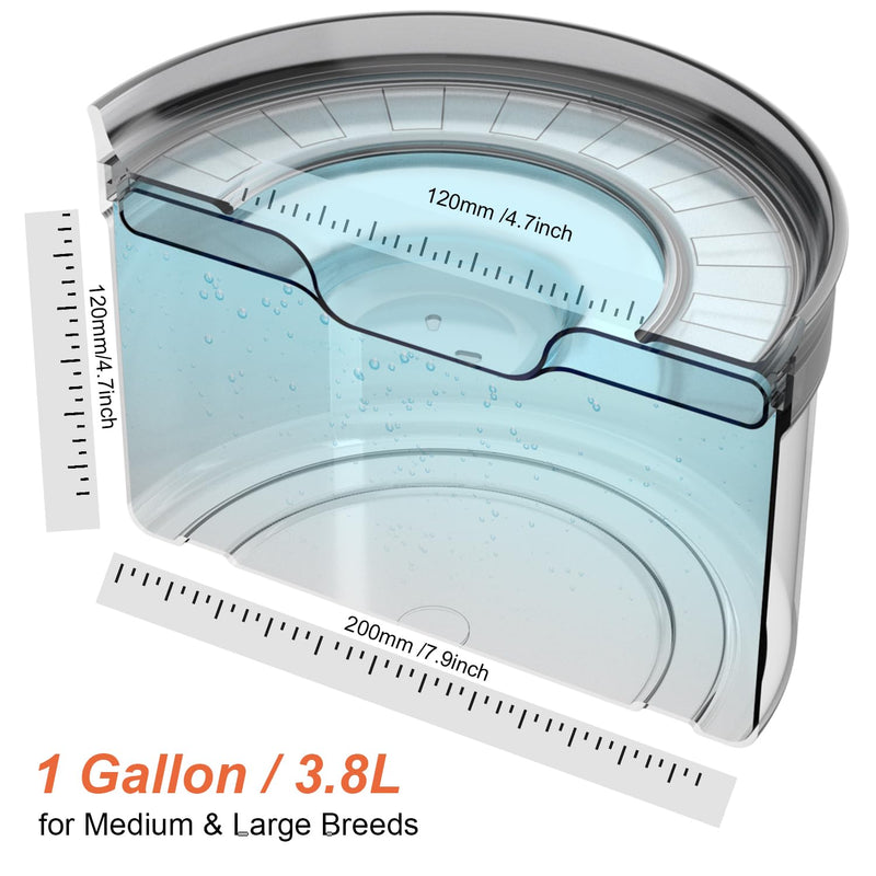 1Gallon Dog Water Bowl, 128oz No Spill Water Bowl for Dogs, Tritan BPA-Free Spill Proof Water Bowl with Non-Slip Mat, No Splash Slow Drinking Dog Water Bowl for Messy Drinker [Anti-Digging Lip] Ultimate Gray - PawsPlanet Australia