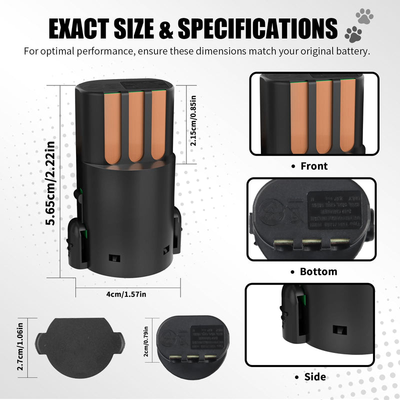Replacement Battery Compatible with Wahl Arco and Arco SE Pet Hair Clippers, for Wahl 0114-300,1854-7988,1854 and 1855 Battery,NiMH (2 Packs) 2 Packs