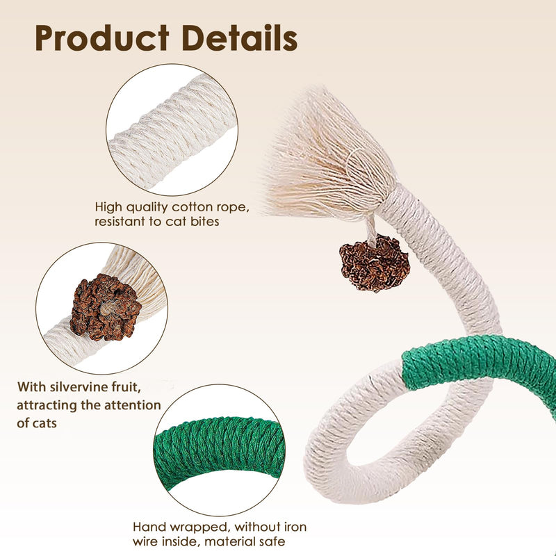 3 PCS Cotton Rope Cat Toys for Indoor Cats, Interactive Cat Rope Toys with Silvervine Fruit for Cats and Kittens, Handmade Pet Chew Toys for Teeth Cleaning - PawsPlanet Australia
