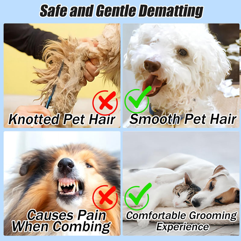 4PCS Knotting Comb, Knotting Comb for Cats, Pet Knotting Comb, De Knotting Comb for Dog, Knotting Comb Pet Grooming Tool for Removing Tangled Hair 2PCS-Green+Orange(with dog bath brush) - PawsPlanet Australia