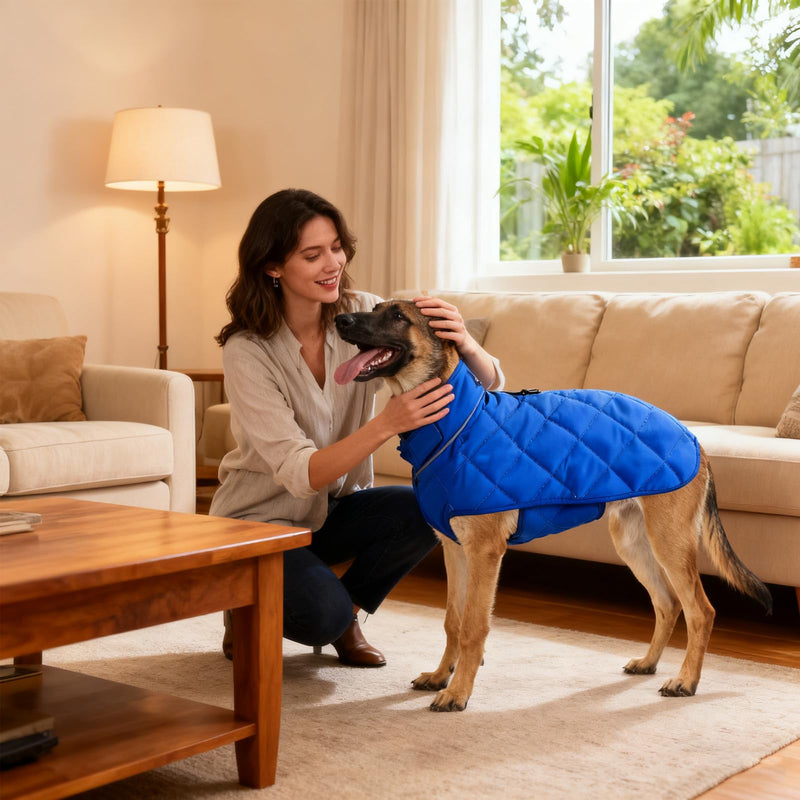 Weighted Dog Vest, Tactical Weight Coat with Beads for Dogs Anxiety- Relieve Stress, Build Muscle & Optimize Health, Premium Heavy Duty Dog Training Jacket for Exercise and Strength (Blue, S) Blue Small