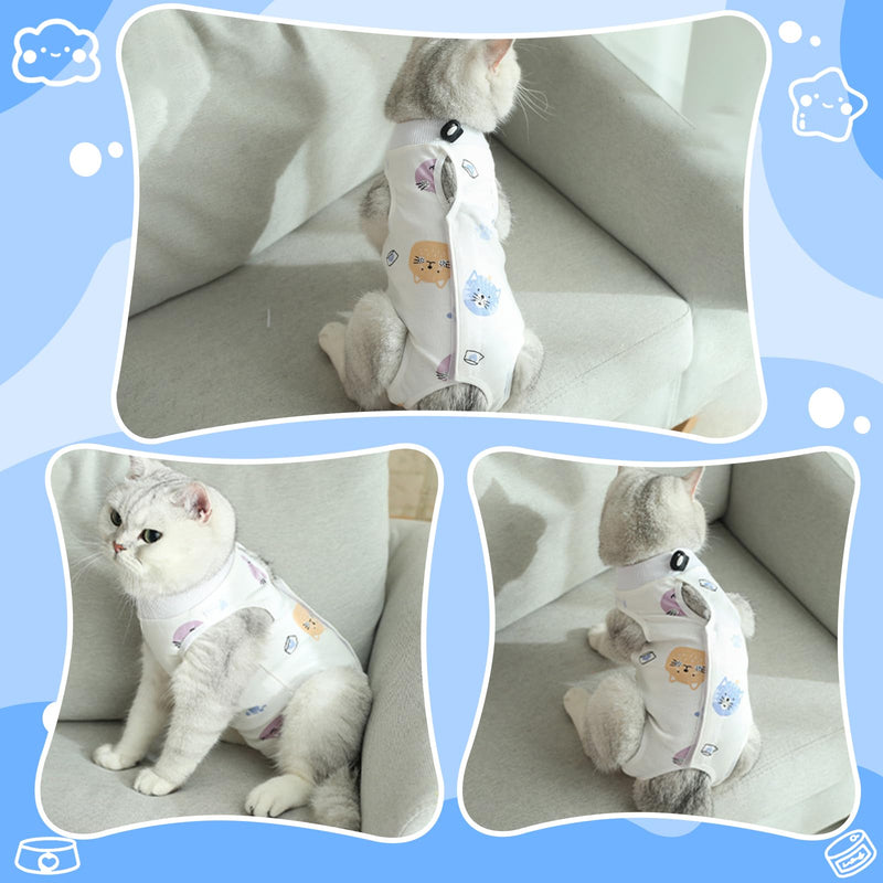 2PCS Cat Recovery Suit for Abdominal Wounds or Skin Diseases, Pink &Blue Kitten Cat Onesie for Cats After Surgery Female Kitten Recovery Suit, Breathable E-Collar Alternative for Cats After Spay Anti - PawsPlanet Australia